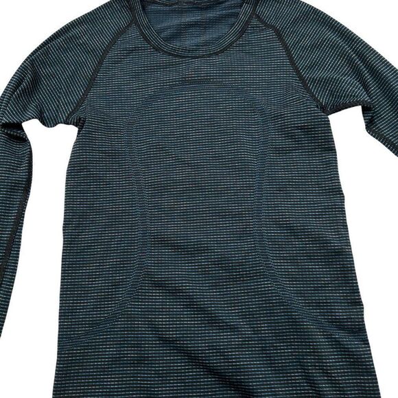 Lululemon Swiftly Tech Long Sleeve Crew Dark Maritime Stripe Size 4 - Picture 6 of 7